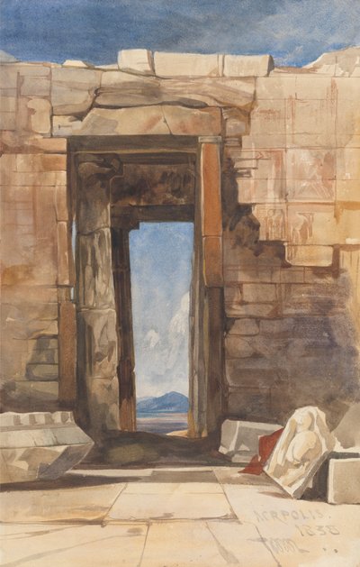 Una puerta en la Acrópolis de Atenas de William James Muller