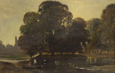 Vista de Eton y el Fellows Eyot de William James Muller