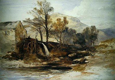 Un molino de agua en el norte de Gales de William James Muller
