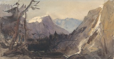Paisaje alpino, posiblemente el Cervino de William James Muller