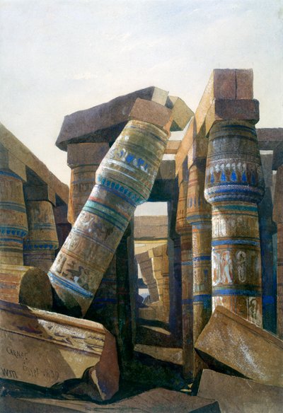 Sala de columnas, Karnak, 1839 de William James Muller