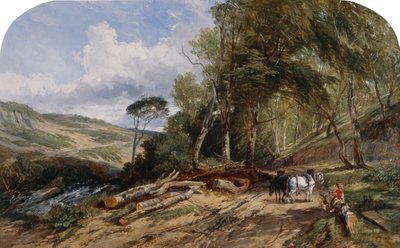 Transportando madera (óleo sobre lienzo) de William James Muller