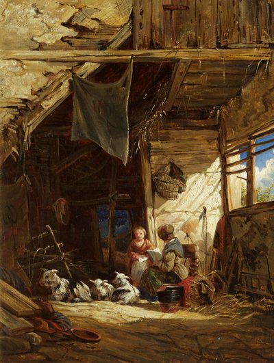 Interior con Cabras - Bettws-y-Coed de William James Muller