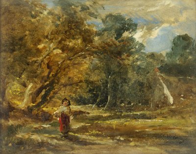 Paisaje con niña de William James Muller