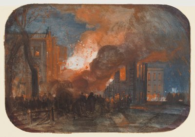 El incendio de la Mansion House, Queen Square, Bristol de William James Muller