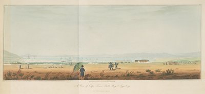 Una vista de Ciudad del Cabo, Table Bay y Tygerberg, de Travels in the Interior of Southern Africa, vol. 1 de William John (after) Burchell