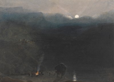 Mauricio - Luz de luna, con fuego de brasas en la garganta del río Negro de William John Chamberlayne