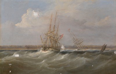 El clíper de opio "Sylph" salvado por el balandro "Clive", c.1835 (pintura al óleo) de William John Huggins