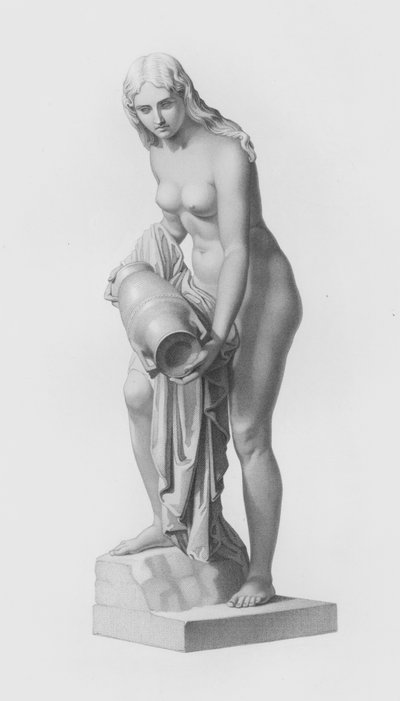 La Danaide, grabado por W Roffe de la estatua de C Rauch de William John Roffe