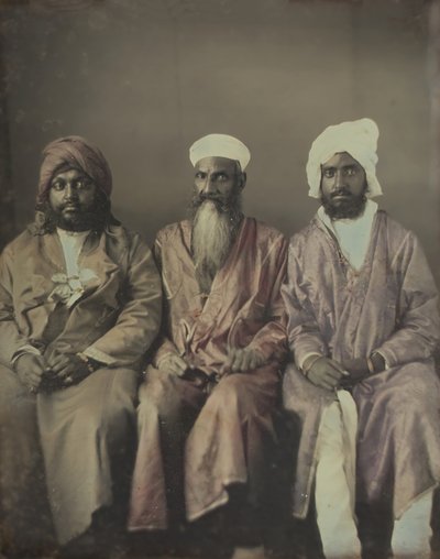 Retrato sin título de tres hombres sentados con turbantes, 1853 de William Johnson
