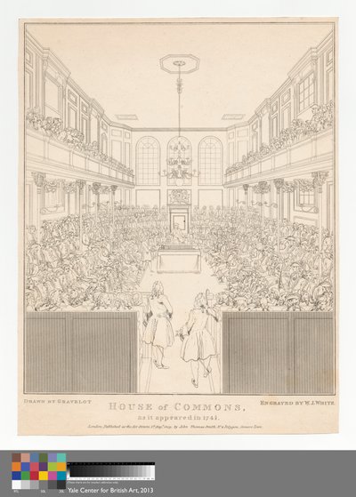 Cámara de los Comunes, tal como apareció en 1741-2 de William Johnstone White