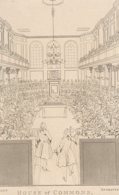 Cámara de los Comunes, tal como apareció en 1741-2 de William Johnstone White