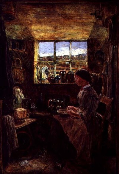Pelando Patatas en una Cocina de Cabaña de William Joseph J.C. Bond
