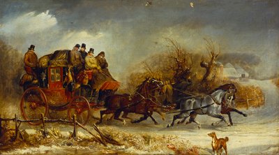 Escena de Carruajes - A través de las Cuatro Estaciones: Invierno de William Joseph Shayer