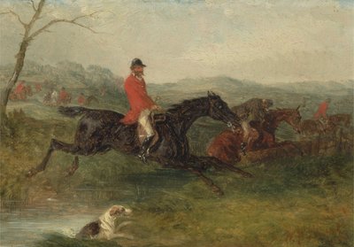 Caza de zorros: Cruzando un arroyo de William Joseph Shayer