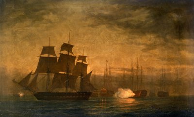 El HMS "Clyde" escapa del motín del "Nore" frente a Sheerness, Inglaterra, el 30 de mayo de 1797 de William Joy