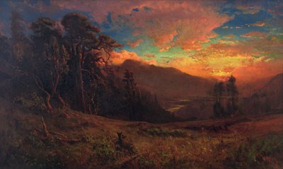 Atardecer otoñal en el río Ruso de William Keith