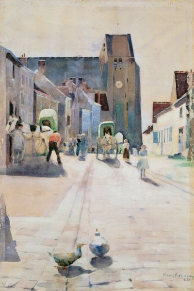 La calle principal, Grez-sur-Loing, 1884 de William Kennedy