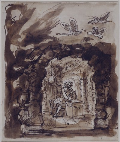 Alexander Pope en su gruta de William Kent