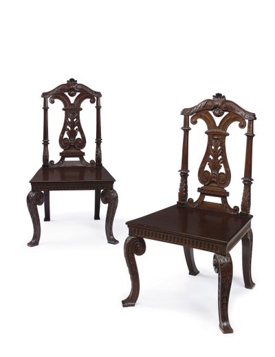 Par de sillas de salón de Jorge II, ejecutadas por James Moore el Joven, c.1727-31 de William Kent