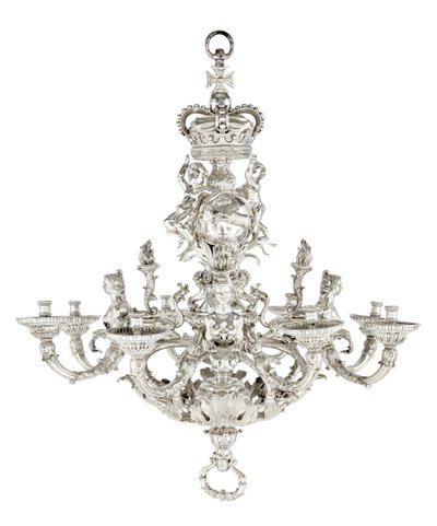 La lámpara de araña real de Givenchy Hanover, 1736 de William Kent