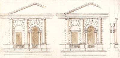 El Tesoro, Whitehall, Londres: Alzados alternativos de la fachada de William Kent
