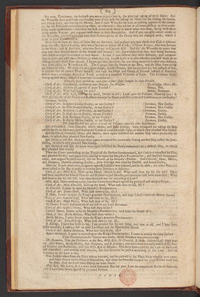 El juicio, proceso y condena del Capitán William Kidd, por asesinato y piratería de William Kidd