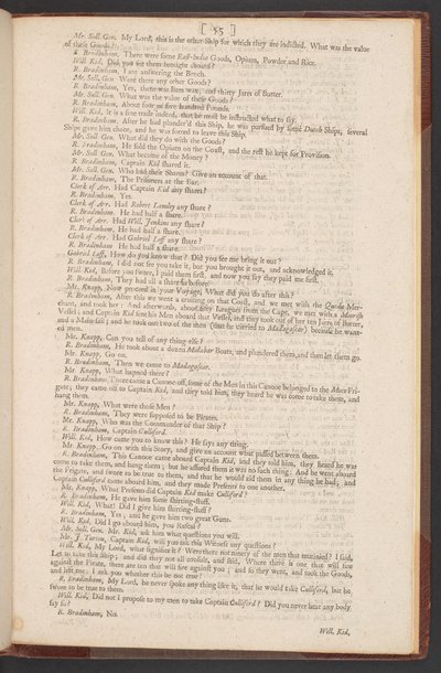 El juicio, proceso y condena del Capitán William Kidd, por asesinato y piratería de William Kidd