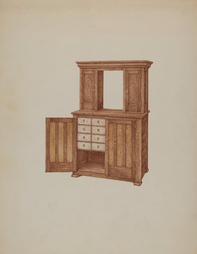 Gabinete, con Cerraduras de Marfil, c. 1937 de William Kieckhofel
