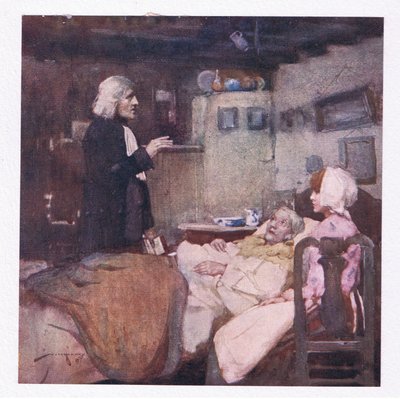Pero en su deber, presto a toda llamada, velaba y lloraba, rezaba y sentía por todos (litografía en color) de William Lee Hankey