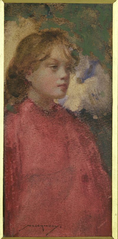 Chica de rojo (acuarela sobre papel) de William Lee Hankey