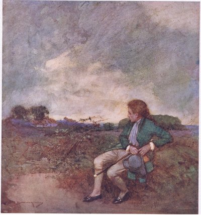 Aquí, mientras hago mis rondas solitarias, entre tus paseos enmarañados y tus terrenos en ruinas (litografía en color) de William Lee Hankey