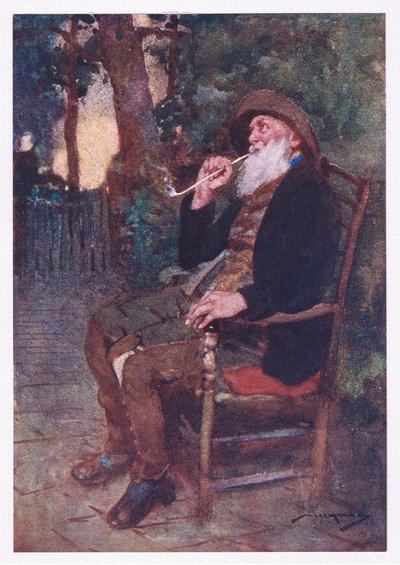 Qué feliz aquel que corona, con matices como éstos, una juventud de trabajo con una edad de holgura (litografía en color) de William Lee Hankey