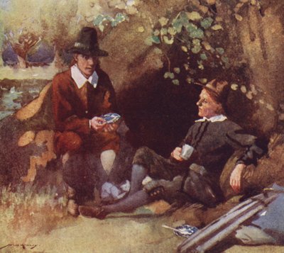 Ilustración para The Compleat Angler de Izaak Walton (litografía en color) de William Lee Hankey