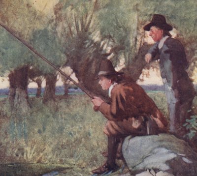 Ilustración para The Compleat Angler de Izaak Walton (litografía en color) de William Lee Hankey