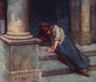 Ilustración para The Deserted Village de Oliver Goldsmith (litografía en color) de William Lee Hankey