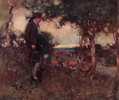 Ilustración para The Deserted Village de Oliver Goldsmith (litografía en color) de William Lee Hankey