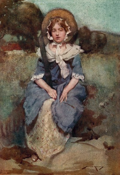 Ilustración para The Deserted Village de Oliver Goldsmith (litografía en color) de William Lee Hankey