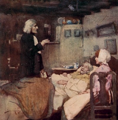 Ilustración para The Deserted Village de Oliver Goldsmith (litografía en color) de William Lee Hankey