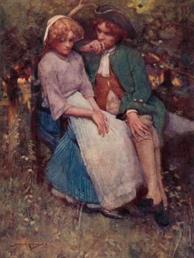 Ilustración para The Deserted Village de Oliver Goldsmith (litografía en color) de William Lee Hankey