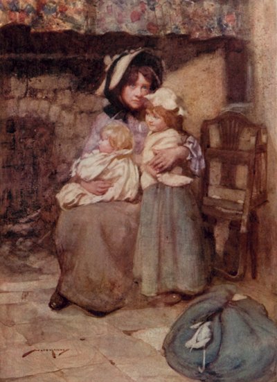 Ilustración para The Deserted Village de Oliver Goldsmith (litografía en color) de William Lee Hankey