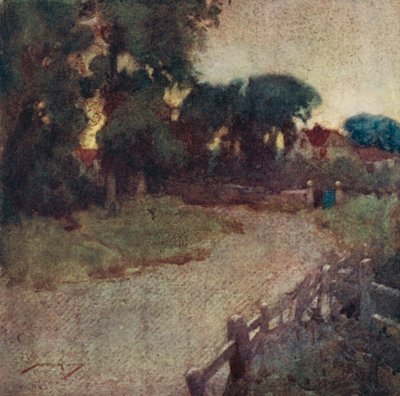 Ilustración para The Deserted Village de Oliver Goldsmith (litografía en color) de William Lee Hankey
