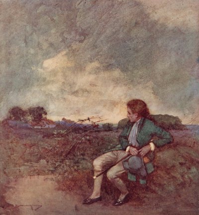 Ilustración para The Deserted Village de Oliver Goldsmith (litografía en color) de William Lee Hankey