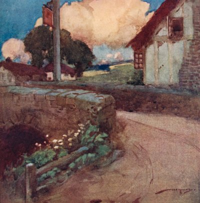 Ilustración para The Deserted Village de Oliver Goldsmith (litografía en color) de William Lee Hankey