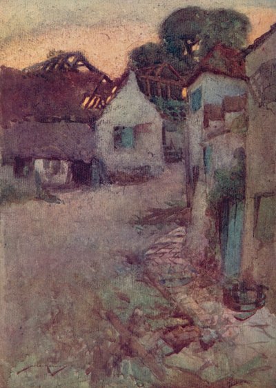 Ilustración para The Deserted Village de Oliver Goldsmith (litografía en color) de William Lee Hankey