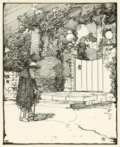 Ilustración para The Deserted Village de Oliver Goldsmith (litografía en color) de William Lee Hankey