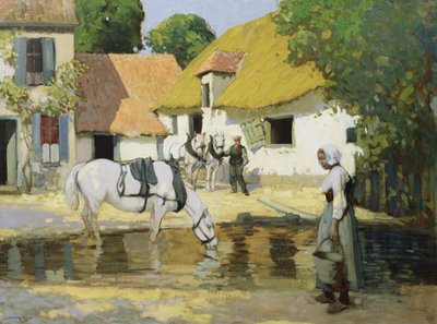 La Basse-Cour (óleo sobre lienzo) de William Lee Hankey