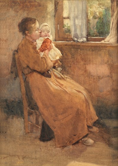 Luz en la cabaña (acuarela sobre papel) de William Lee Hankey