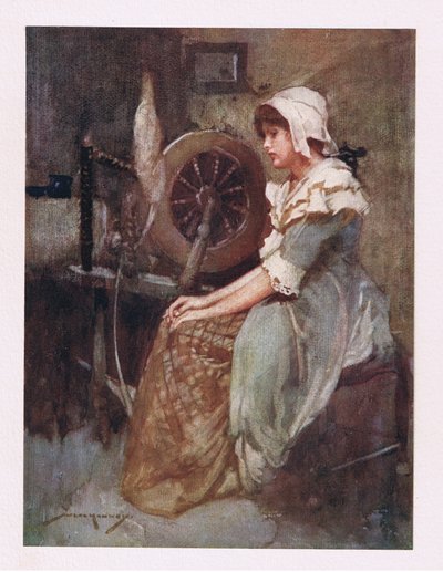 Dejó su rueda y sus ropas de color marrón (litografía en color) de William Lee Hankey
