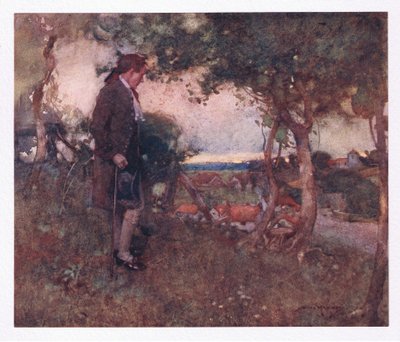 Allí al pasar pasos descuidados y lentos, las notas entremezcladas venían suavizadas desde abajo (litografía en color) de William Lee Hankey